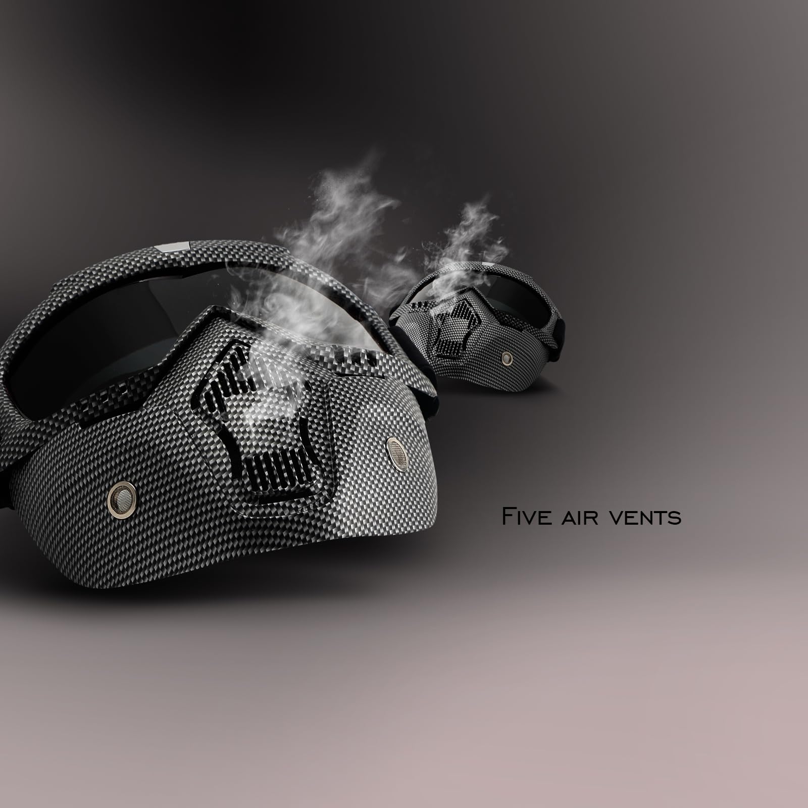 Motorcycle Goggles With Removable Face Mask, Riding Glasses Dirt Bike Atv Motocross Detachable Eyewear Offroad Airsoft Paintball